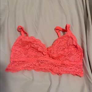 Victoria's Secret Lace Bralette in Vibrant Coral